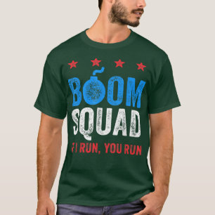 Camiseta Gracioso 4 de julio si yo te corro Boom Squad Vint