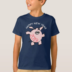 Camiseta Gracioso 5 Personalizados Ilustracion Año Cerdo 20