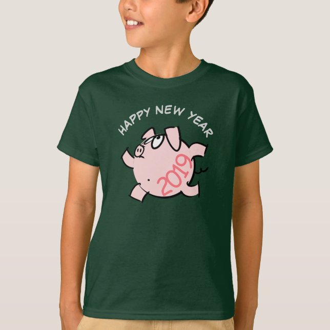 Camiseta Gracioso 6 Personalizados Año Cerdo Ilustracion 20 (Anverso)