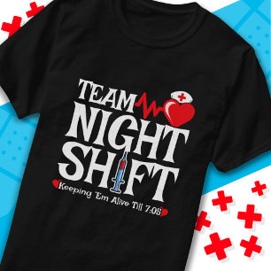 Camiseta Gracioso 7:05 Team Night Shift Apreciación de enfe