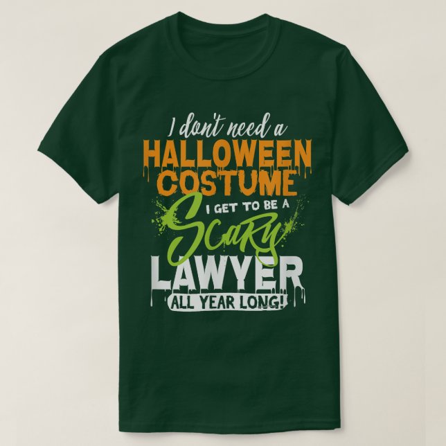 Camiseta Gracioso abogado asustado disfraz de Halloween 282 (Diseño del anverso)