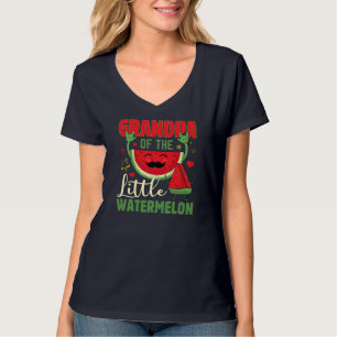 Camiseta Gracioso Abuelo De La Pequeña sandía Tropical Para