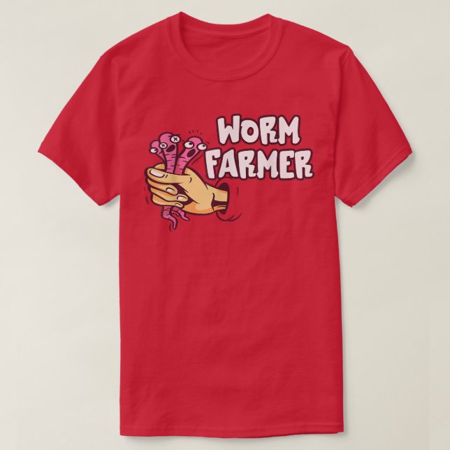 Camiseta Gracioso agricultor de gusanos atrapan gusanos com (Diseño del anverso)