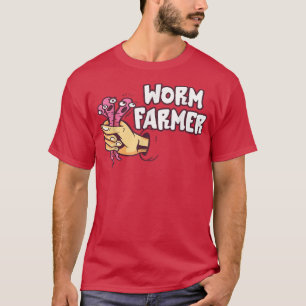 Camiseta Gracioso agricultor de gusanos atrapan gusanos com