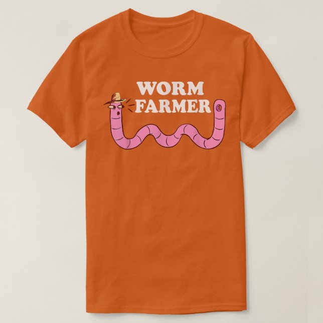 Camiseta Gracioso agricultor de gusanos de jardinería de la (Diseño del anverso)