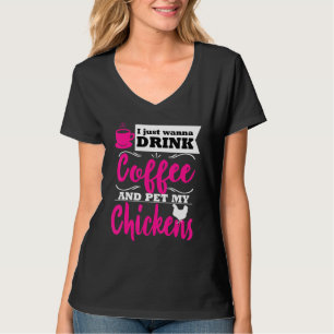 Camiseta Gracioso agricultor de pollo amante Café con tema