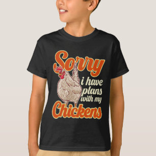 Camiseta Gracioso Agricultor De Pollo Siento Tener Planes C
