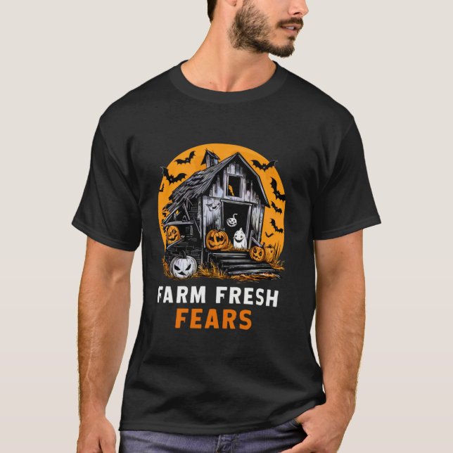 Camiseta Gracioso agricultor disfraz Halloween Spooky calab (Anverso)