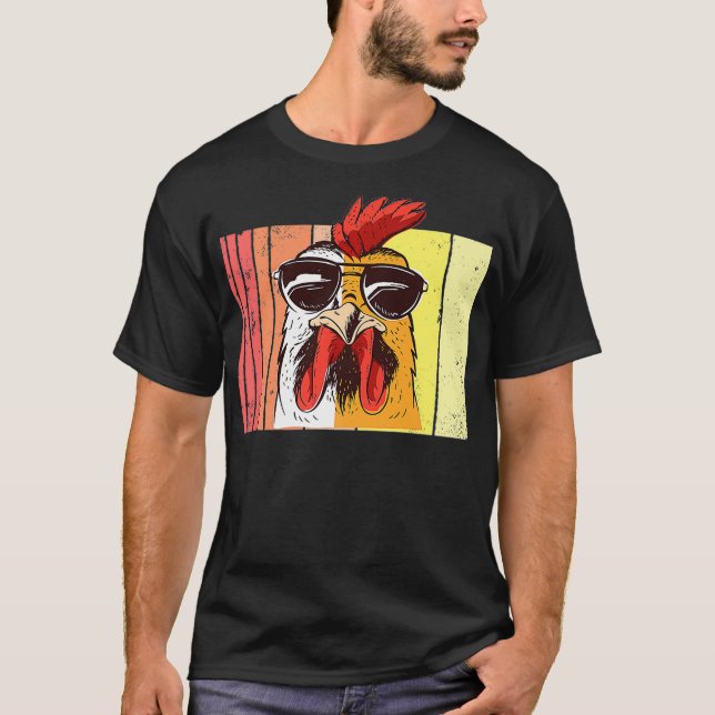 Camiseta Gracioso agricultor Rooster Hen Chicken personaje  (Anverso)