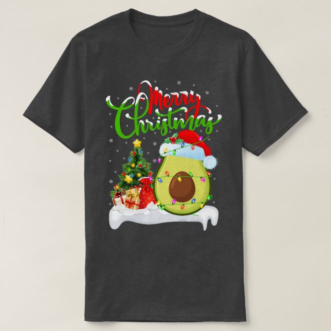 Camiseta Gracioso aguacate Lover Xmas Iluminando Santa Agua (Diseño del anverso)