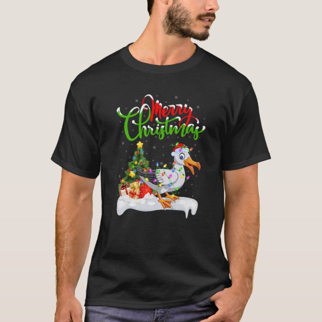 Camiseta Gracioso Albatross Bird Lover Xmas Iluminación Alb (Anverso)