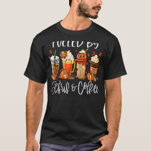 Camiseta Gracioso Alimentado Por El Café Jesus Caffeine Lov