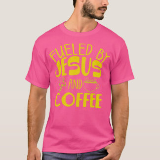 Camiseta Gracioso Alimentado Por El Café Jesús Regalo Cafeí