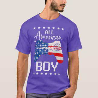Camiseta Gracioso All American Boys 4July Son Video Game U