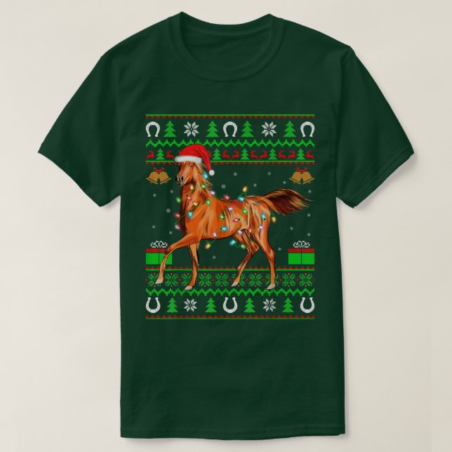 Camiseta Gracioso amante de los animales de caballo Xmas en (Diseño del anverso)