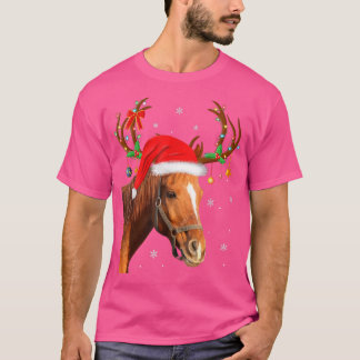Camiseta Gracioso amante del caballo Xmas enciende reno San