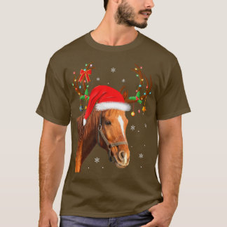 Camiseta Gracioso amante del caballo Xmas enciende reno San