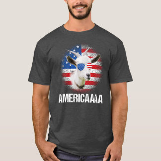 Camiseta Gracioso Americaaa Cabra de la bandera de los Esta