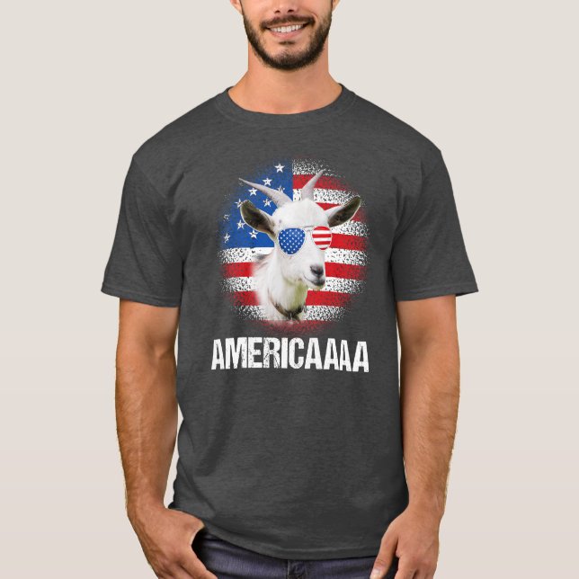 Camiseta Gracioso Americaaa Cabra de la bandera de los Esta (Anverso)