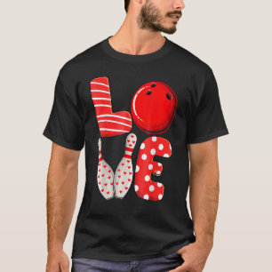 Camiseta Gracioso amor Bowling Ball & Pins Grupo Coincidien