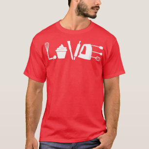 Camiseta Gracioso amor horneando tarta haciendo cuchara a l