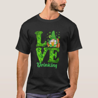 Camiseta Gracioso amor por beber cerveza Gnome Lover Happy 