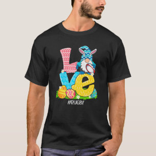Camiseta Gracioso amor Rugby Pascua Gnome Caza de Huevos