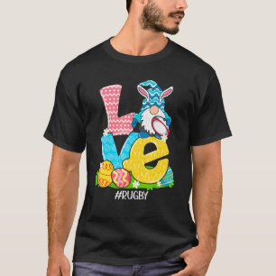 Camiseta Gracioso amor Rugby Pascua Gnome Caza de Huevos
