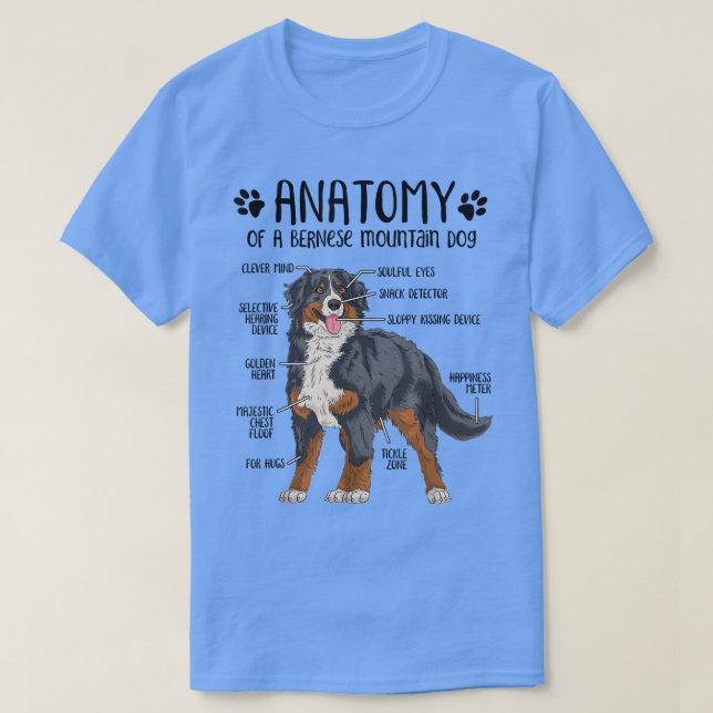 Camiseta Gracioso Anatomía Bernese Mountain Dog Berner Love (Diseño del anverso)
