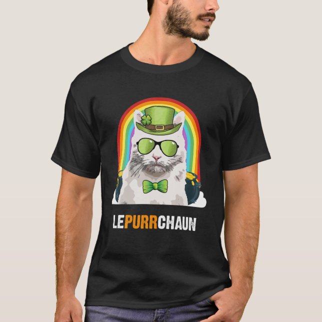 Camiseta Gracioso Angora Cat Lepurrchaun St Patricks D (Anverso)