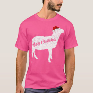 Camiseta Gracioso animal amante de la oveja Navidad Santa H