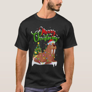 Camiseta Gracioso animal amante de Okapi Navidad iluminando