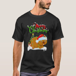 Camiseta Gracioso animal amante de Wombat Navidad iluminand
