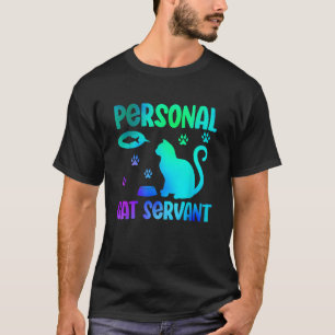 Camiseta Gracioso animal de acuarela de sirviente de gato p
