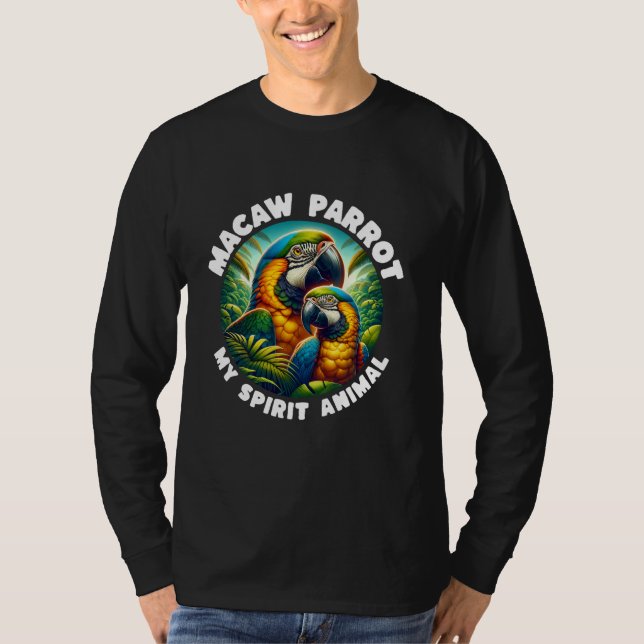 Camiseta Gracioso animal de loro de Macaw (Anverso)