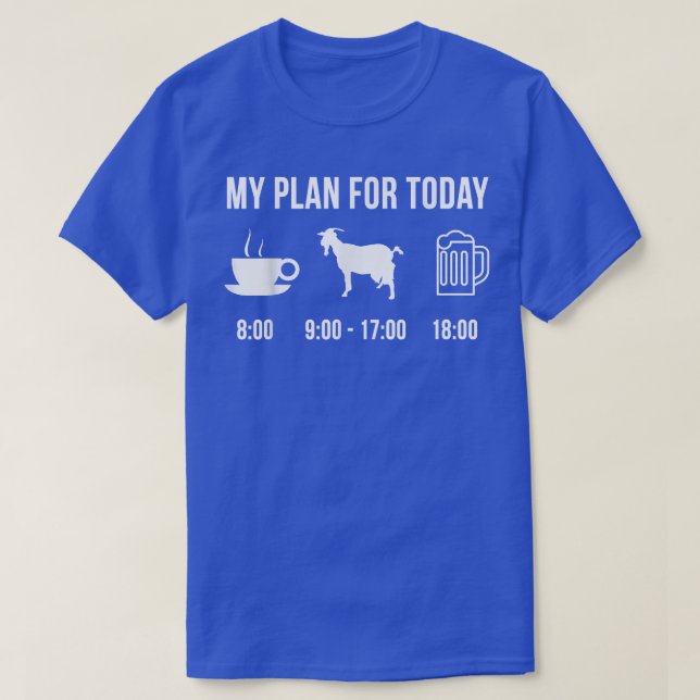 Camiseta Gracioso Animal Granjero De Cabra Mi Plan Para La  (Diseño del anverso)