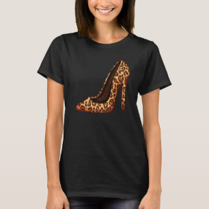 Camiseta Gracioso animal leopardo imprime tacones altos par
