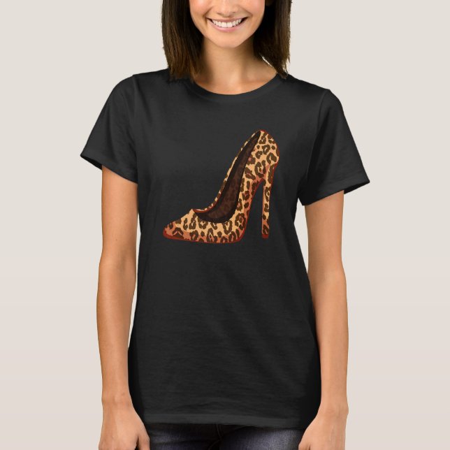Camiseta Gracioso animal leopardo imprime tacones altos par (Anverso)