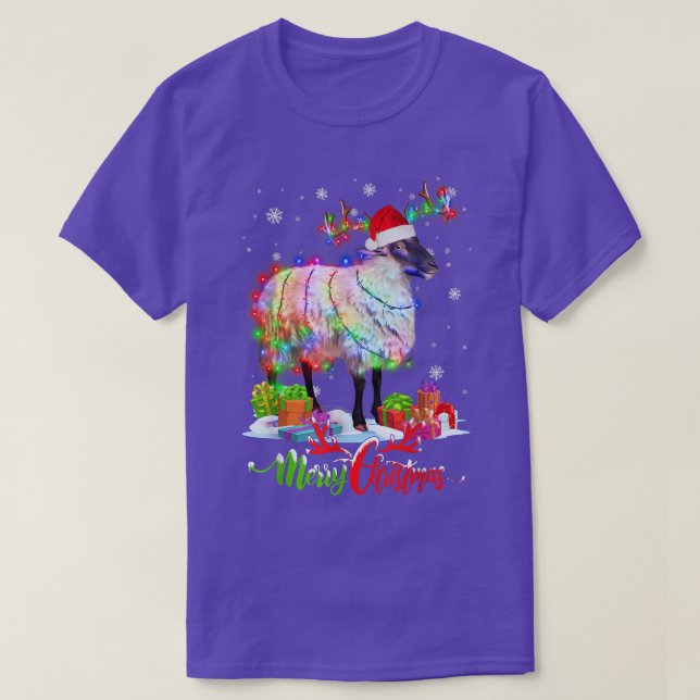 Camiseta Gracioso animal ovino Feliz Navidad Fiesta Mamáes  (Diseño del anverso)
