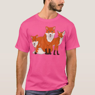 Camiseta Gracioso animal salvaje Foxes Forestales Curte Fox