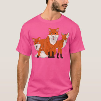 Camiseta Gracioso animal salvaje Foxes Forestales Curte Fox