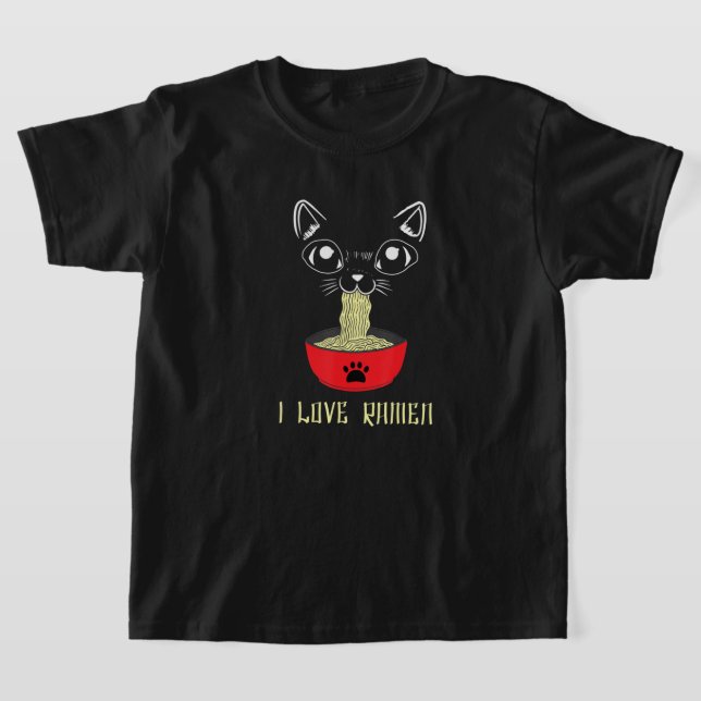 Camiseta Gracioso anime japonés kawaii gato me encanta Rame (Distribución)