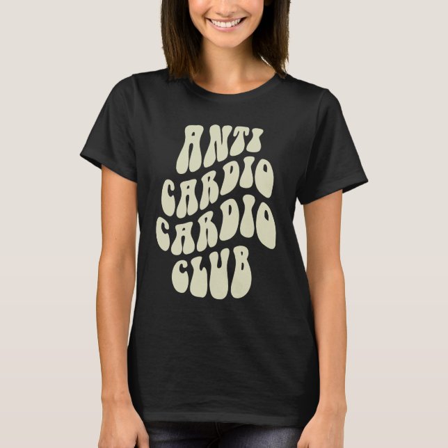 Camiseta Gracioso ANTI CARDIO CLUB Sarcasm Gym Trainer Leva (Anverso)