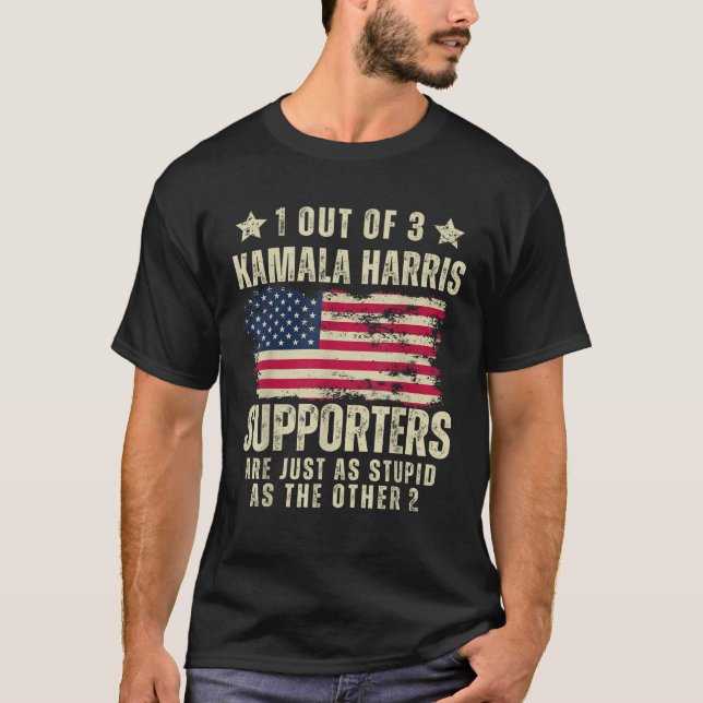 Camiseta Gracioso anti Kamala Harris Estúpido Chiste Bander (Anverso)