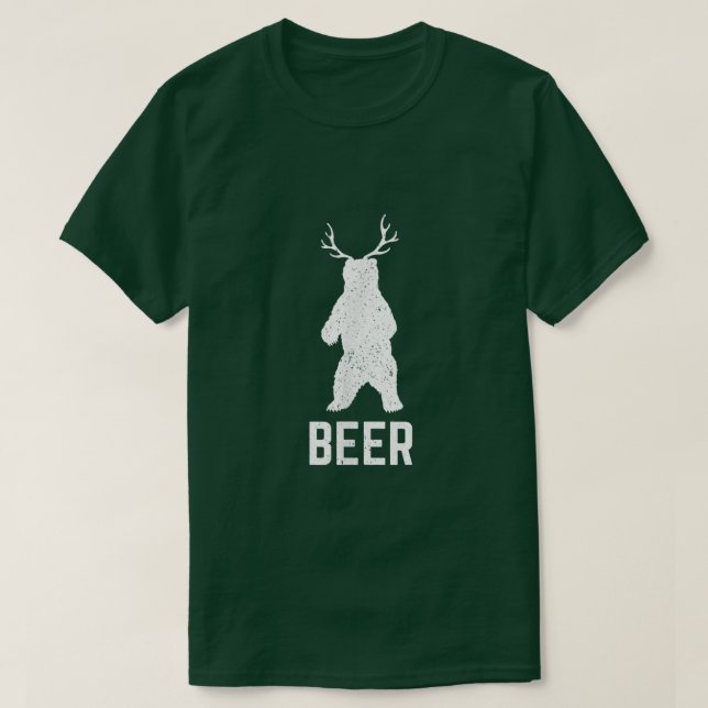 Camiseta Gracioso Antlers De Cerveza    BeerCool  (Diseño del anverso)