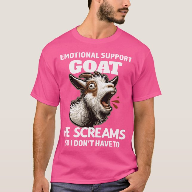 Camiseta Gracioso apoyo emocional Cabra que grita para que  (Anverso)