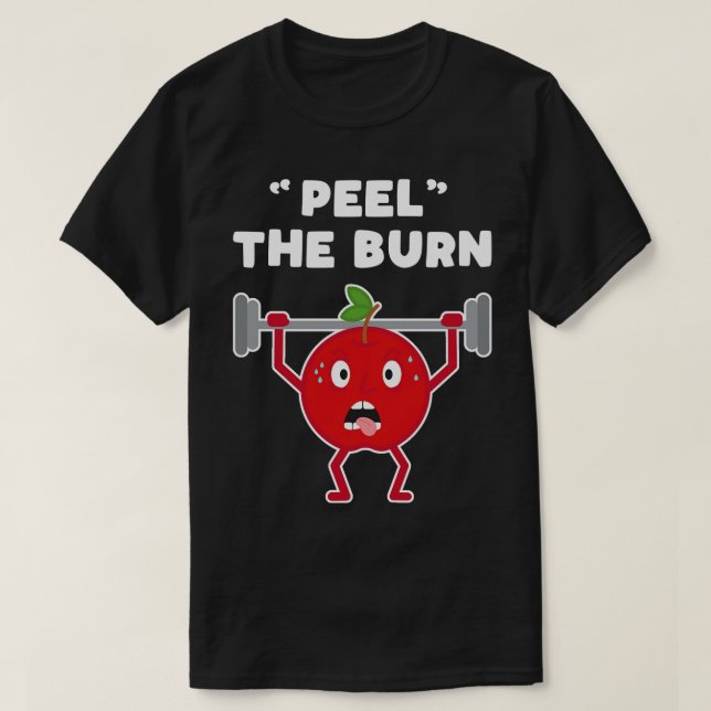 Camiseta Gracioso Apple Peel the Burn Strength Training Wei (Diseño del anverso)