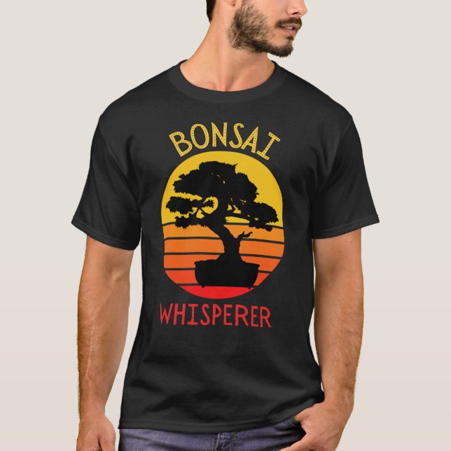Camiseta Gracioso árbol Bonsai Whisperer japonés retro (Anverso)