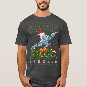 Camiseta Gracioso árbol de alumbrado navideño de avión de S