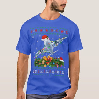 Camiseta Gracioso árbol de alumbrado navideño de avión de S